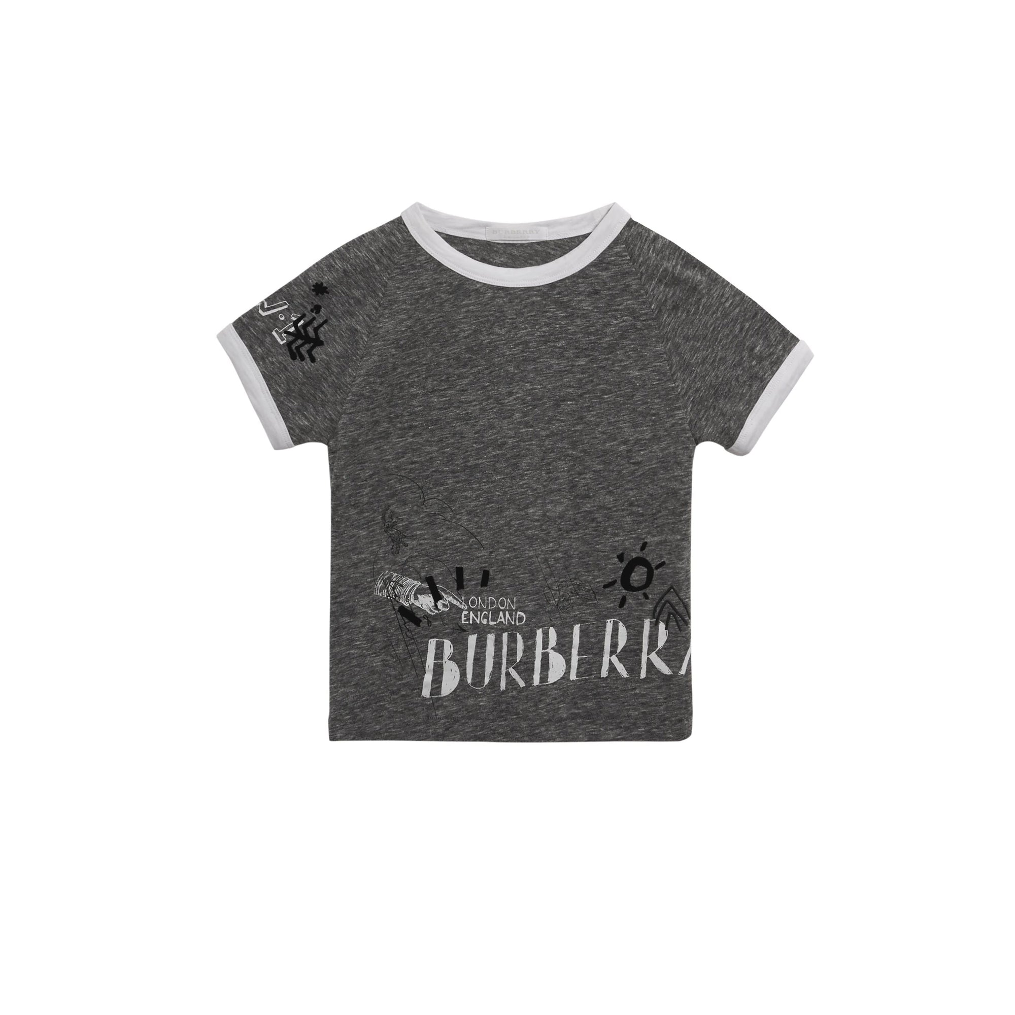 T-shirt à manches raglan en coton mélangé - Dark Grey Melange