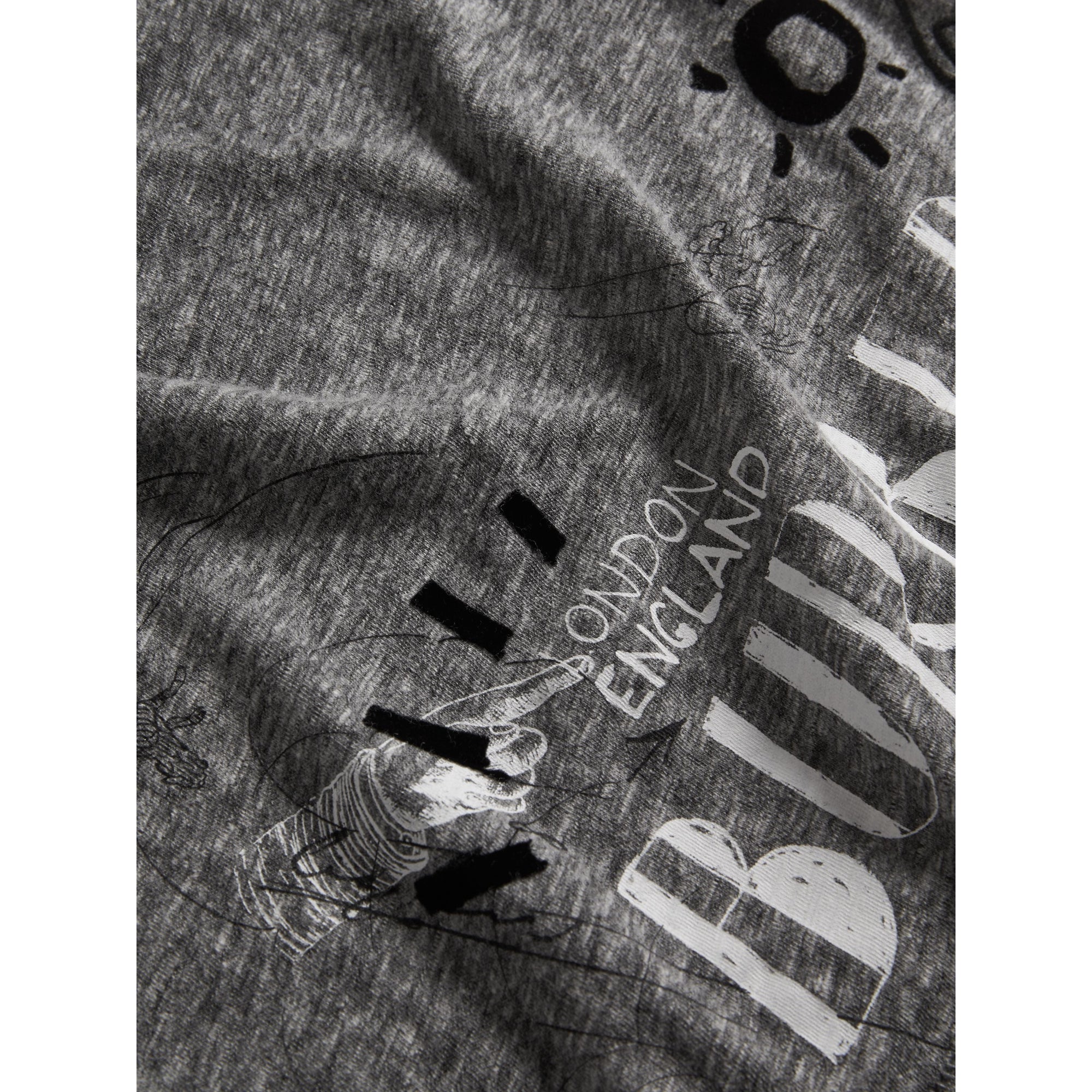T-shirt à manches raglan en coton mélangé - Dark Grey Melange