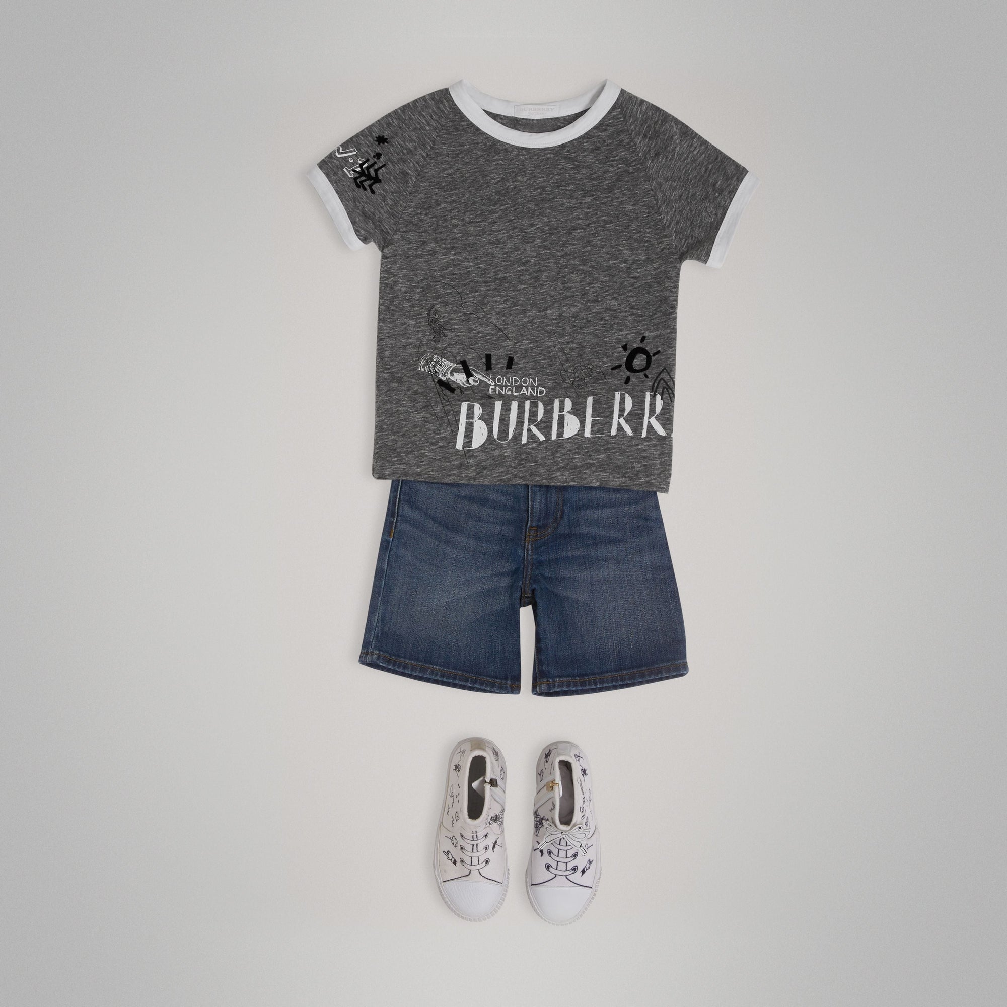 T-shirt à manches raglan en coton mélangé - Dark Grey Melange