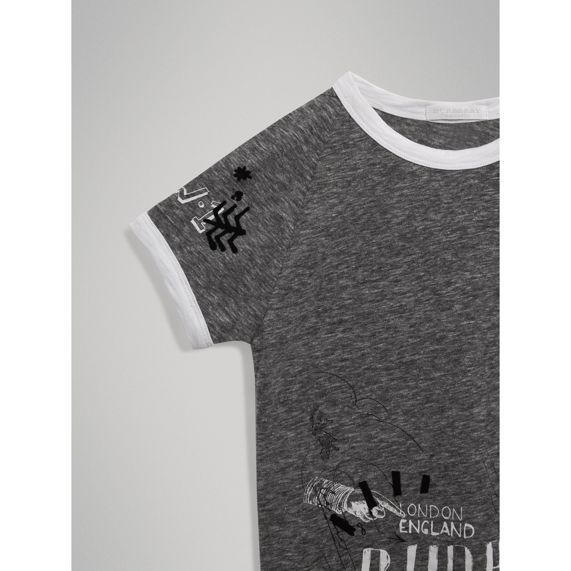 T-shirt à manches raglan en coton mélangé - Dark Grey Melange