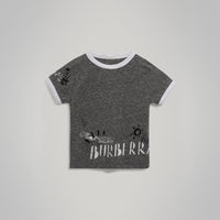 T-shirt à manches raglan en coton mélangé - Dark Grey Melange