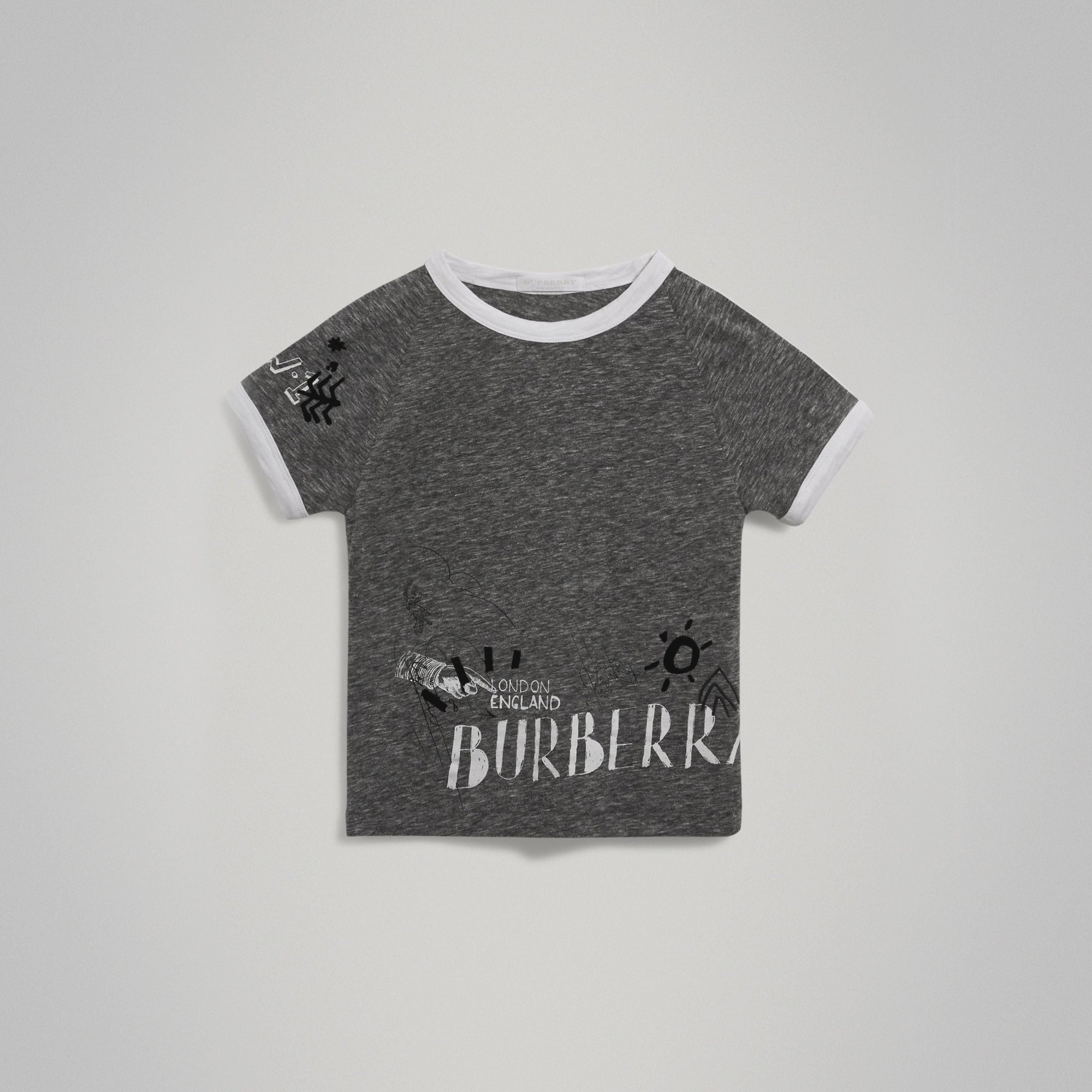 T-shirt à manches raglan en coton mélangé - Dark Grey Melange