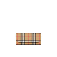 Portefeuille continental en cuir et à motif Vintage Check - Black