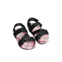 Sandales en coton à motif check - Bright Rose