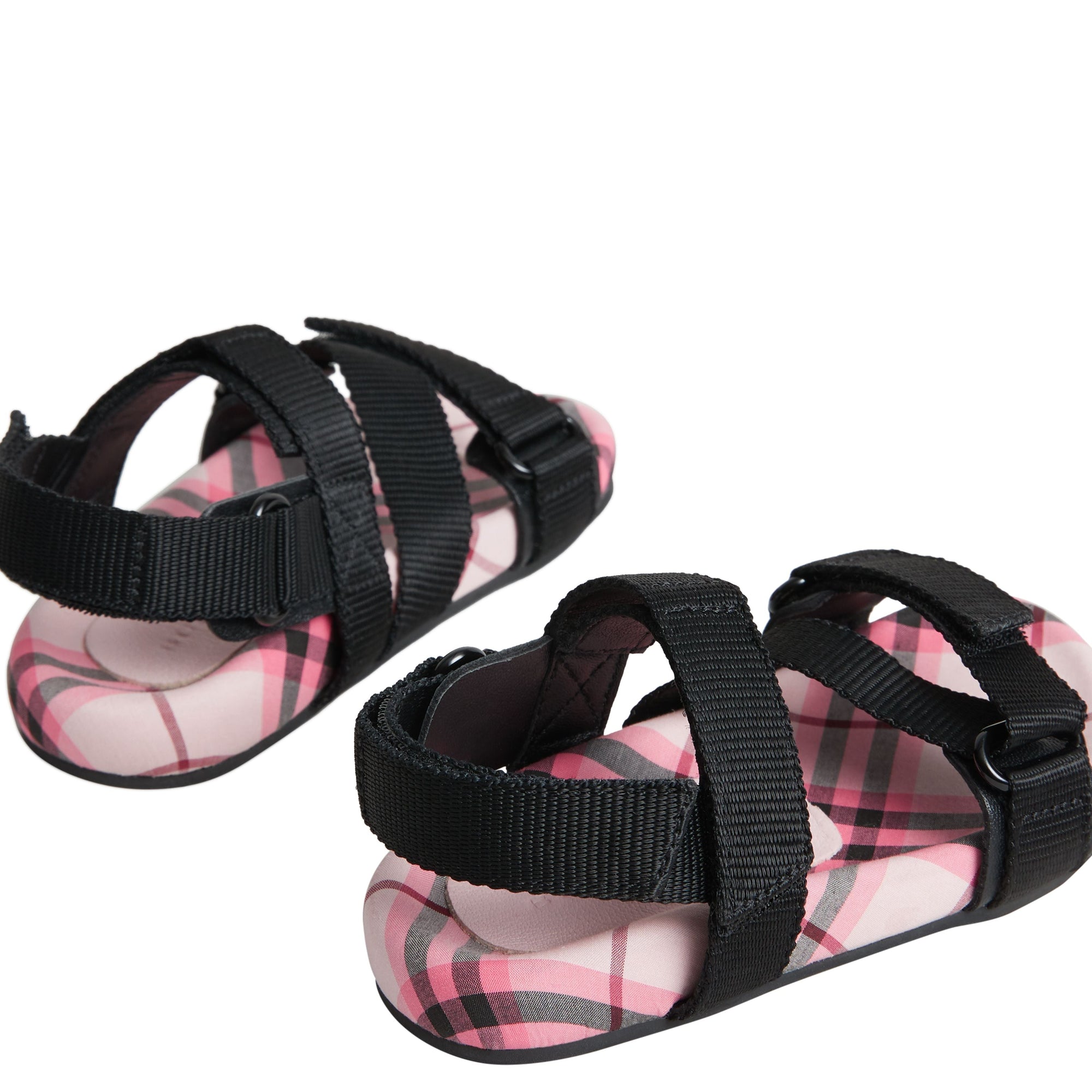 Sandales en coton à motif check - Bright Rose