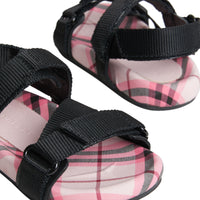 Sandales en coton à motif check - Bright Rose