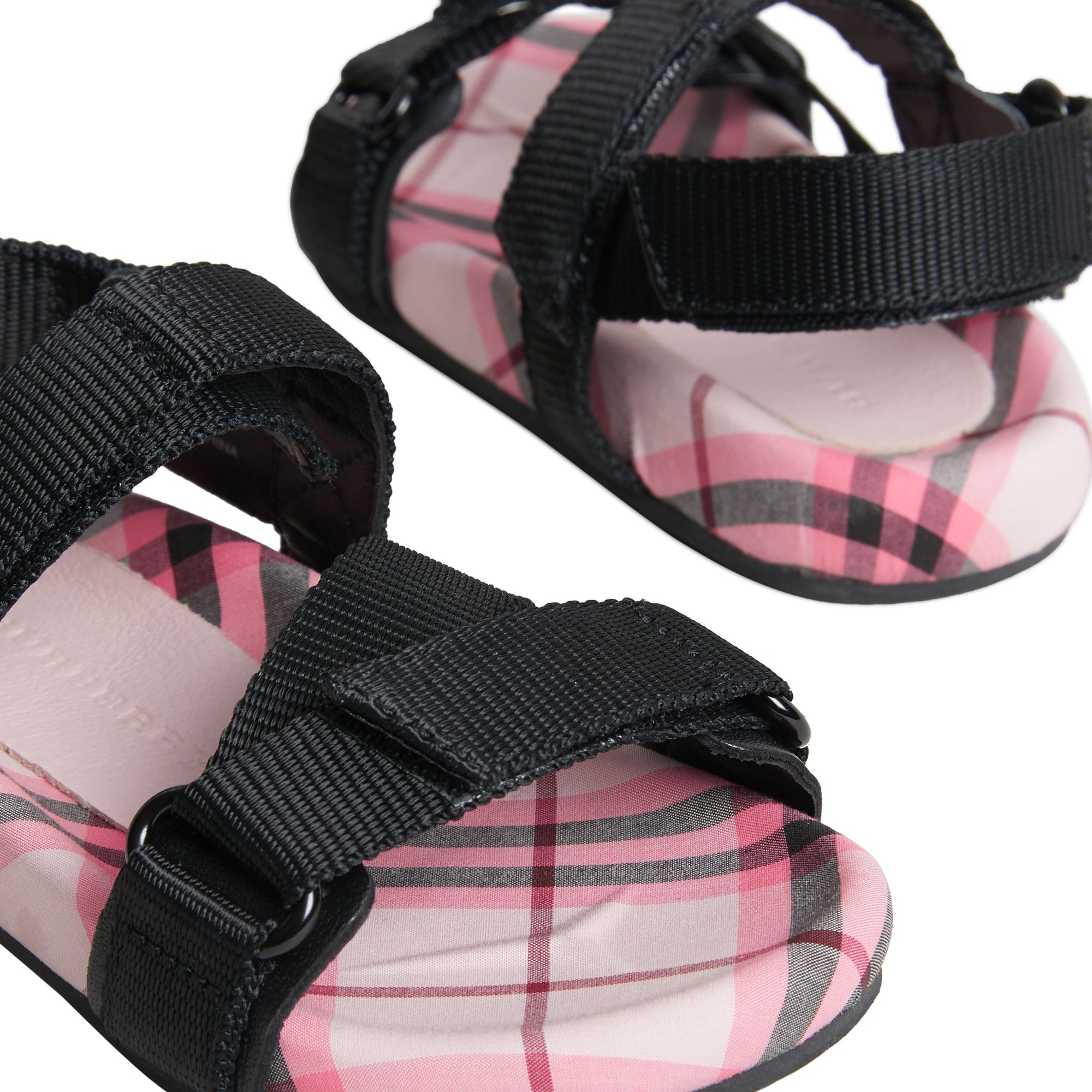 Sandales en coton à motif check - Bright Rose