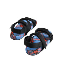 Sandales en coton à motif check - Cornflower Blue