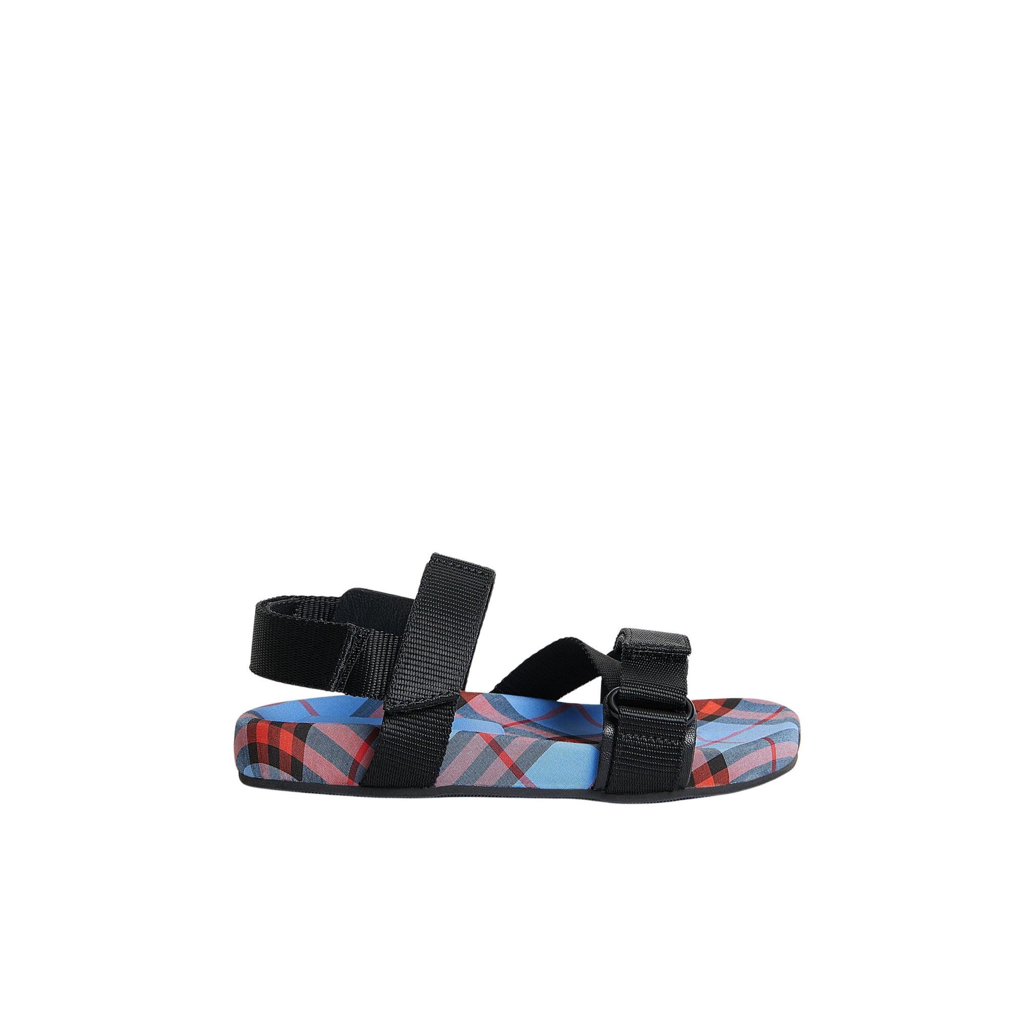 Sandales en coton à motif check - Cornflower Blue