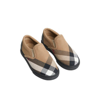 Sneakers sans lacets en cuir et tissu - Classic & Black