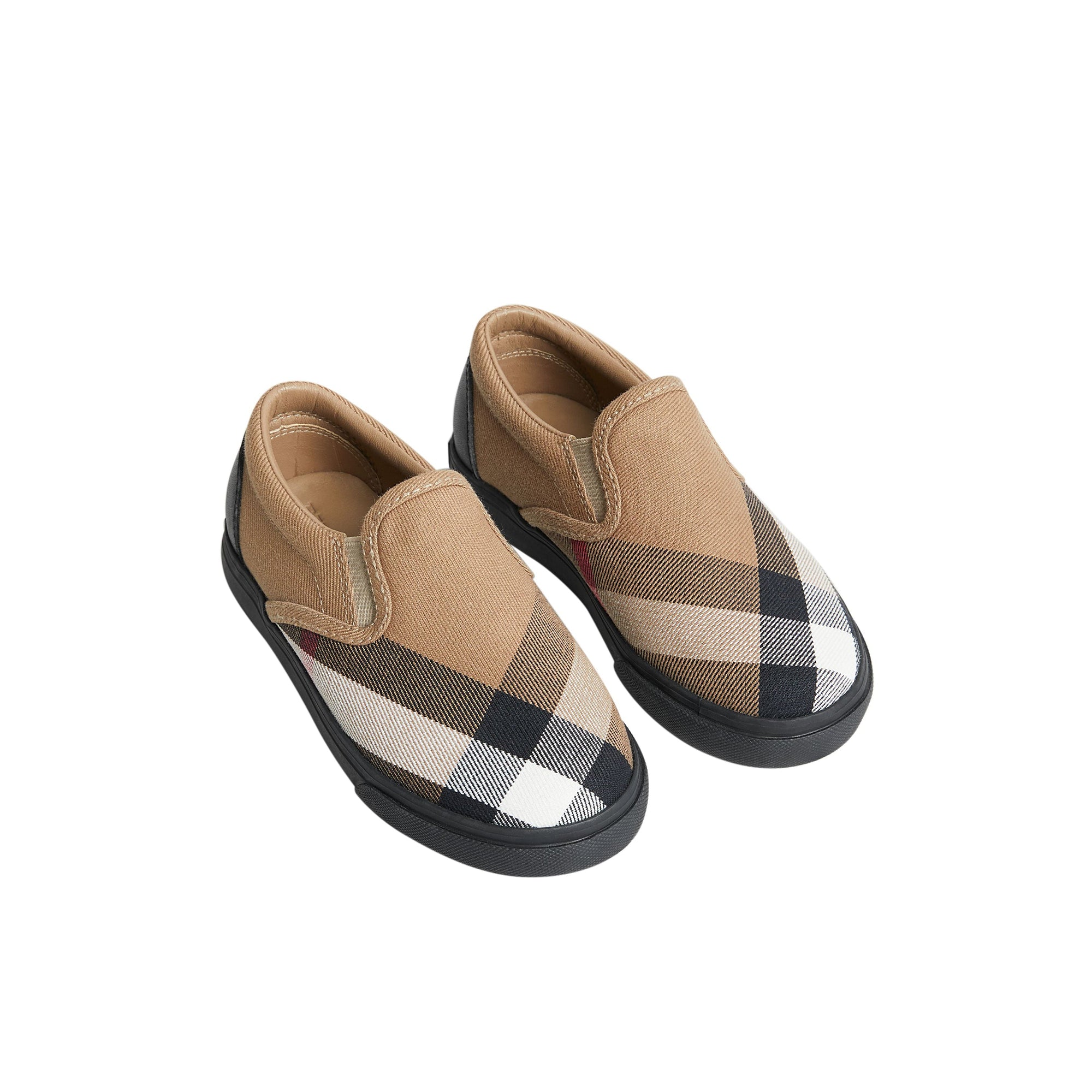 Sneakers sans lacets en cuir et tissu - Classic & Black