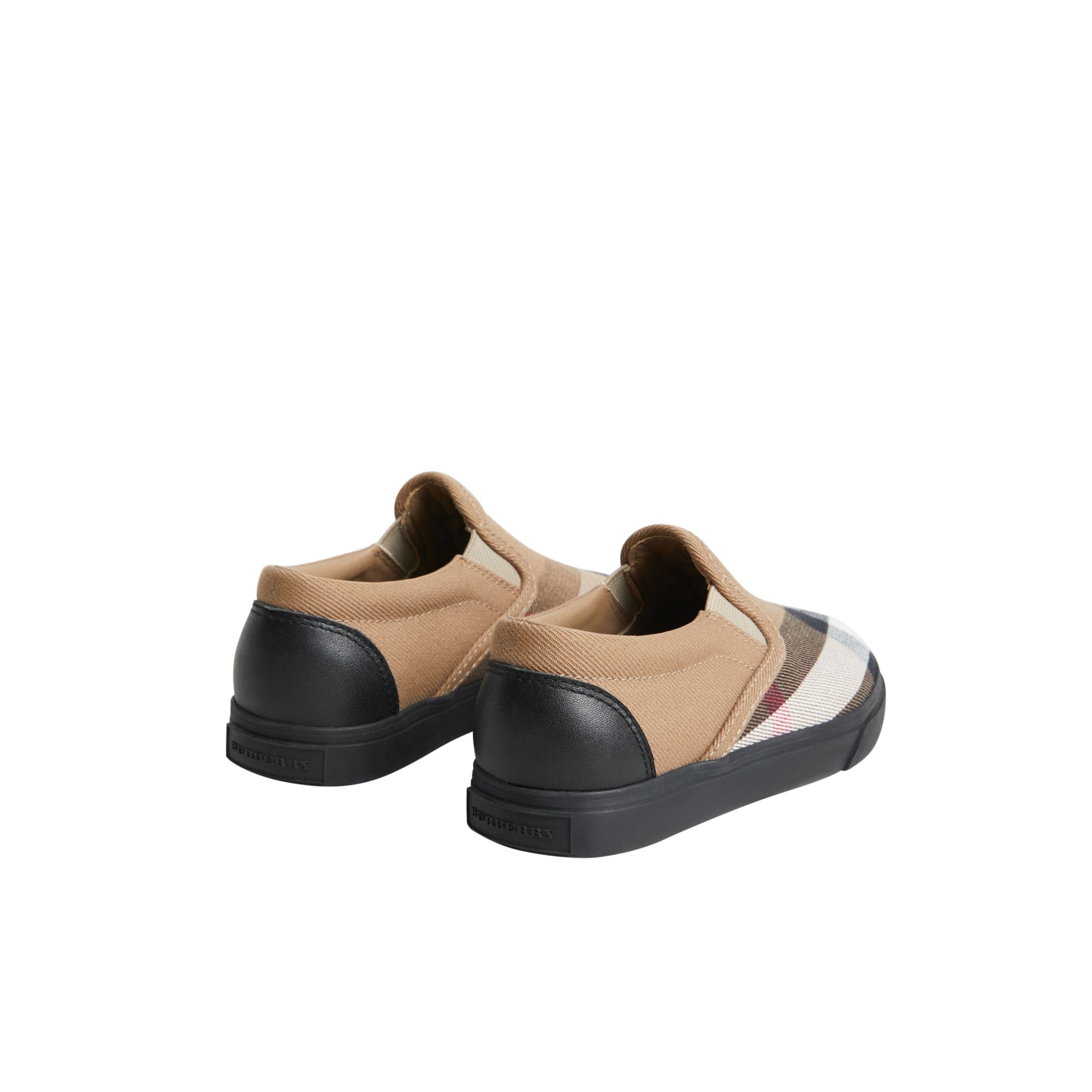 Sneakers sans lacets en cuir et tissu - Classic & Black