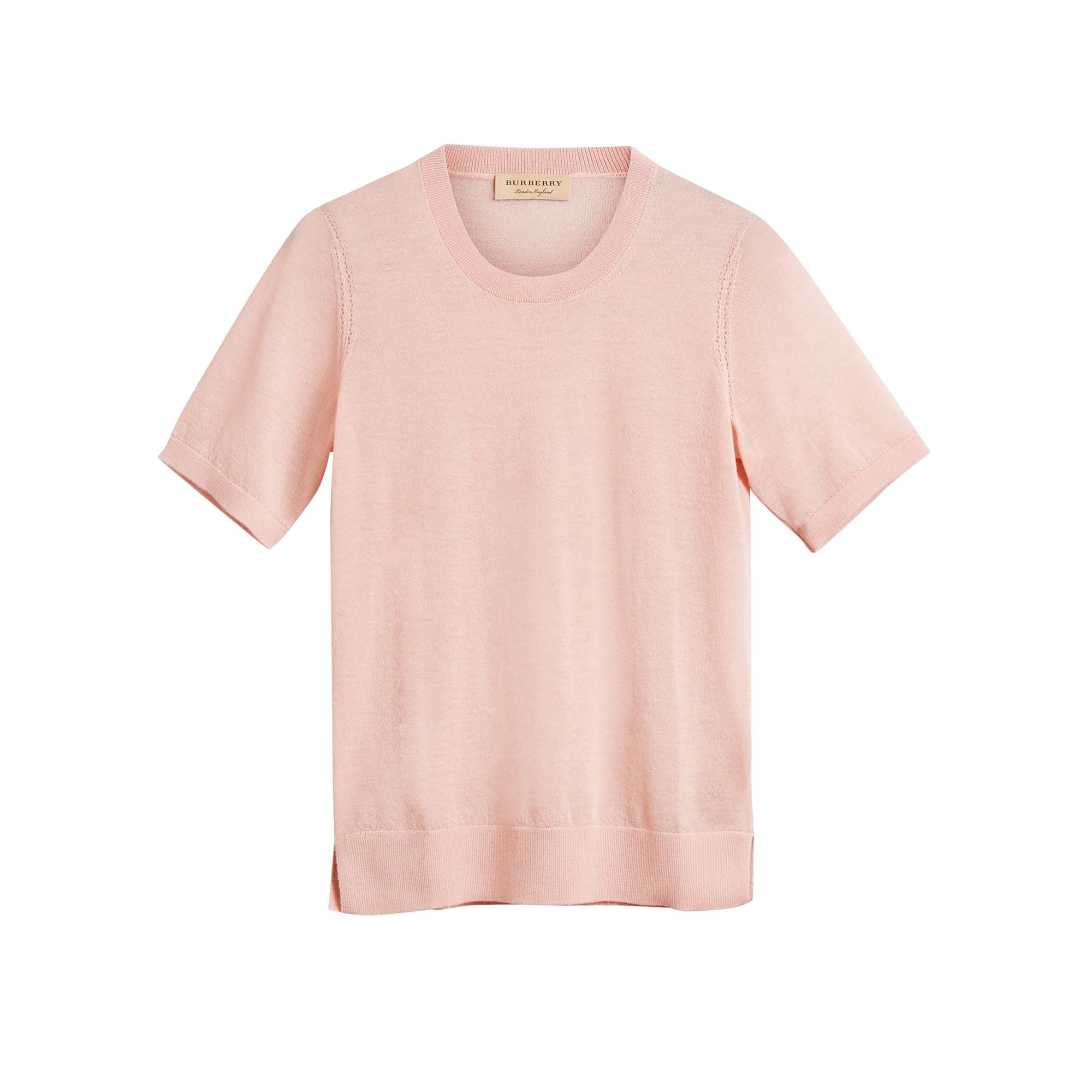 Pull en cachemire à manches courtes - Thistle Pink