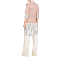 Pull en cachemire à manches courtes - Thistle Pink