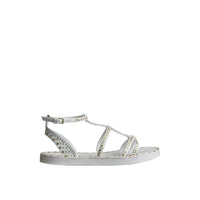 Spartiates en cuir à rivets - Optic White