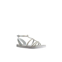 Spartiates en cuir à rivets - Optic White