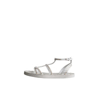 Spartiates en cuir à rivets - Optic White