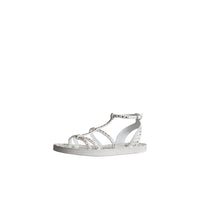 Spartiates en cuir à rivets - Optic White