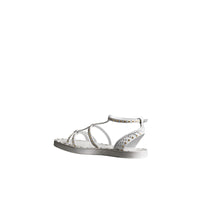 Spartiates en cuir à rivets - Optic White