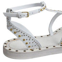 Spartiates en cuir à rivets - Optic White