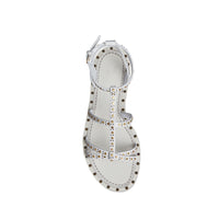 Spartiates en cuir à rivets - Optic White