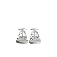 Spartiates en cuir à rivets - Optic White