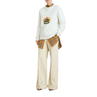 Pantalon ample en toile de coton et lin - Off White