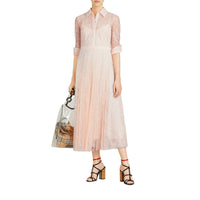 Robe en dentelle plissée - Powder Pink