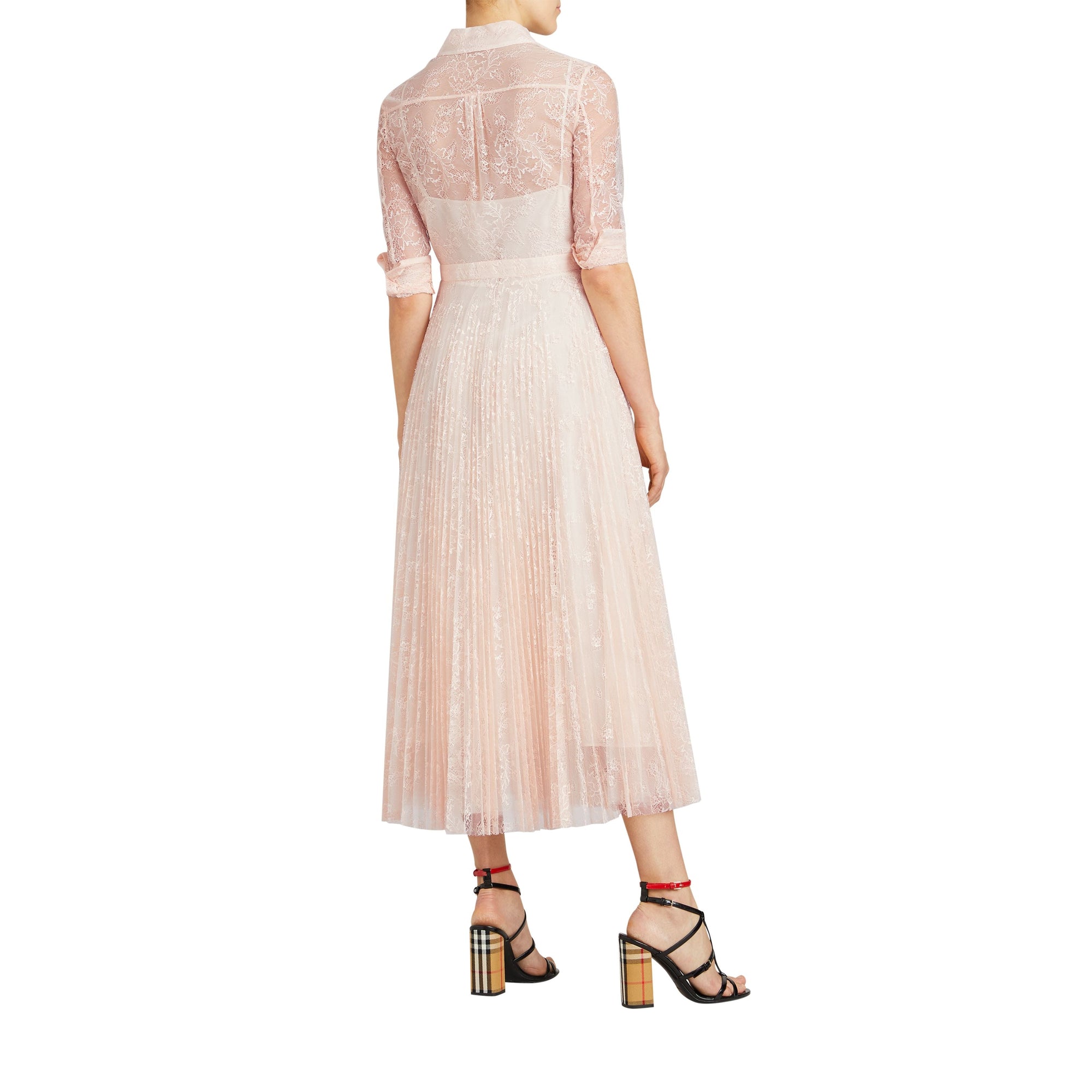 Robe en dentelle plissée - Powder Pink
