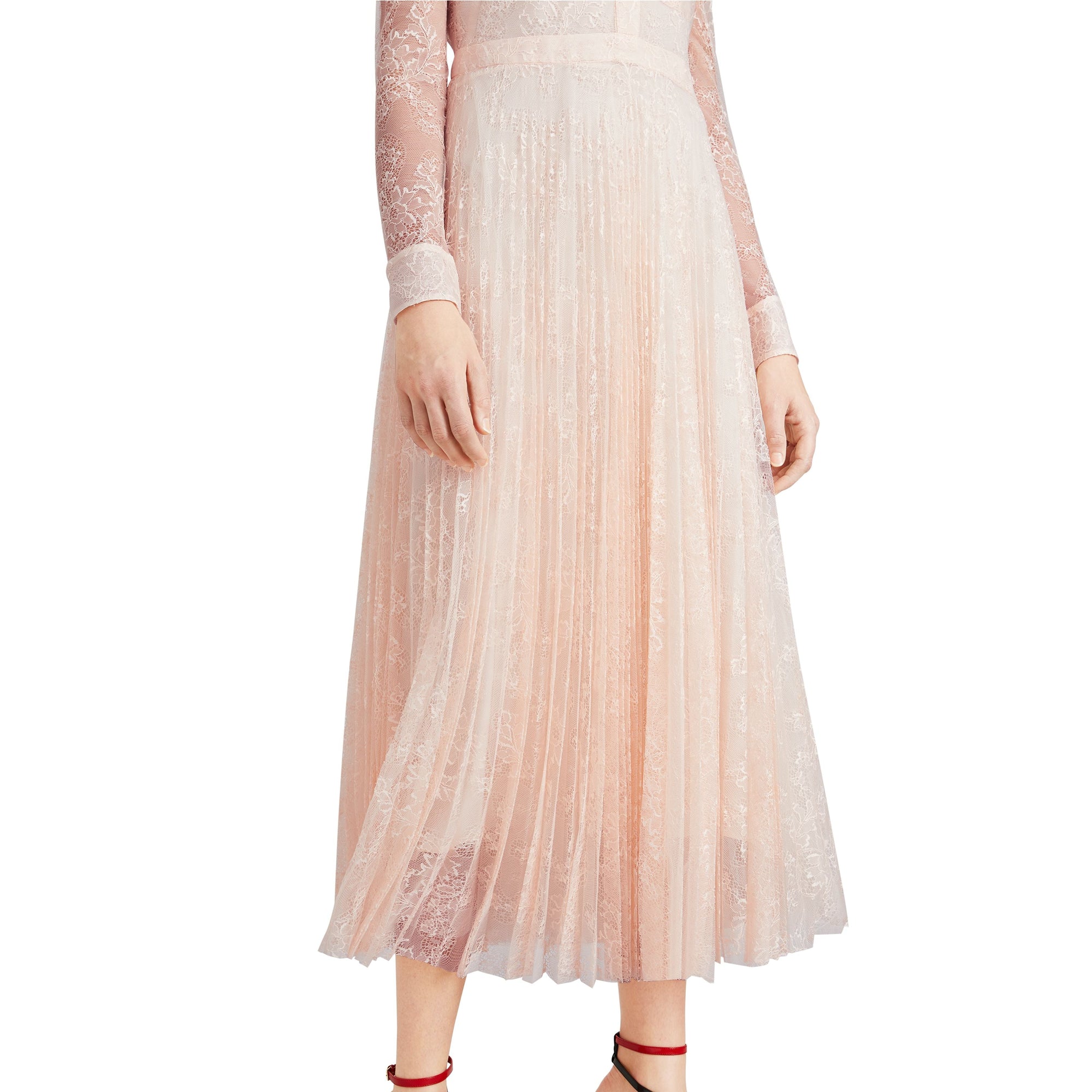 Robe en dentelle plissée - Powder Pink
