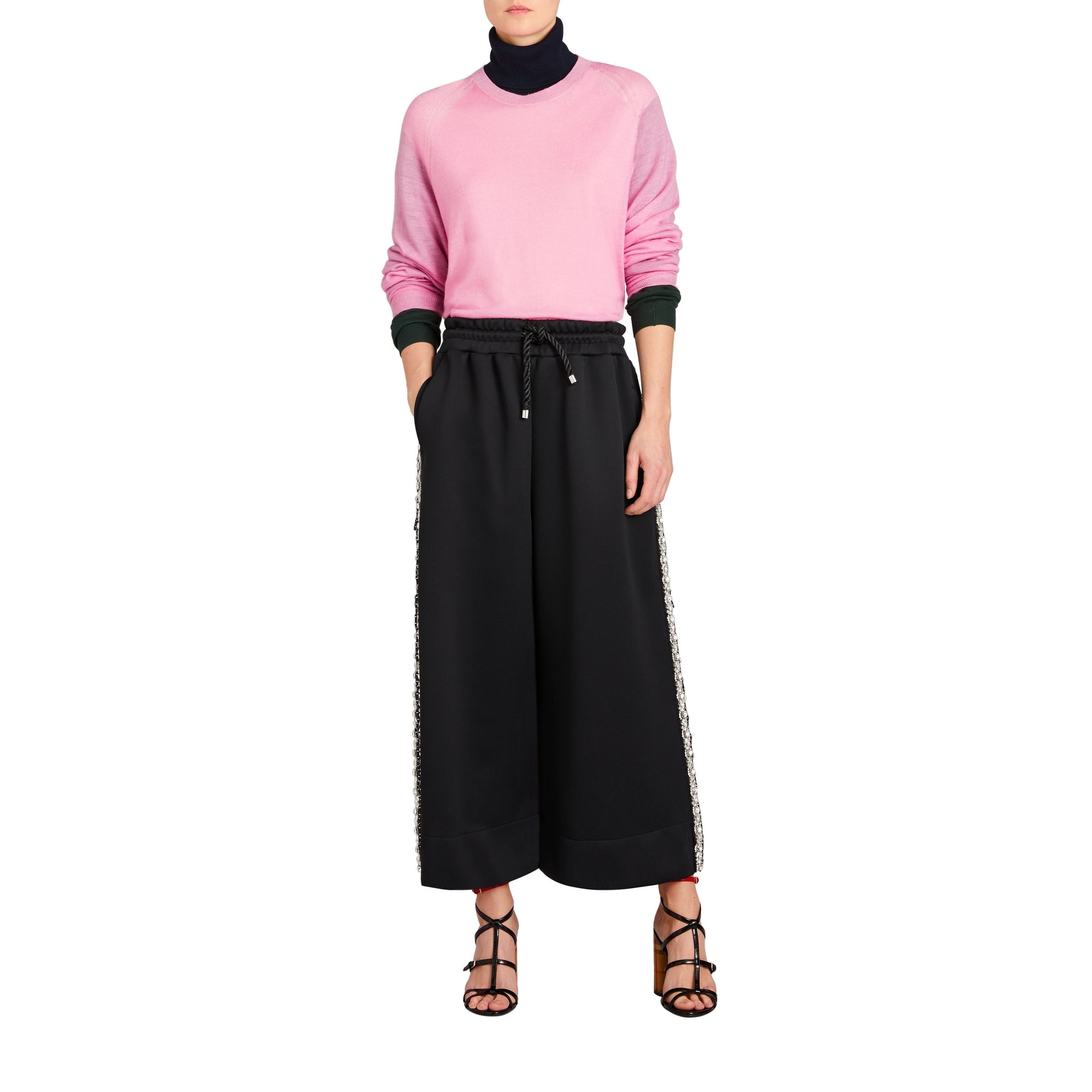 Pull en cachemire à détail ajouré - Dusky Pink