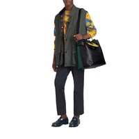 Grand sac The Belt en cuir tricolore - Black & Sea Green