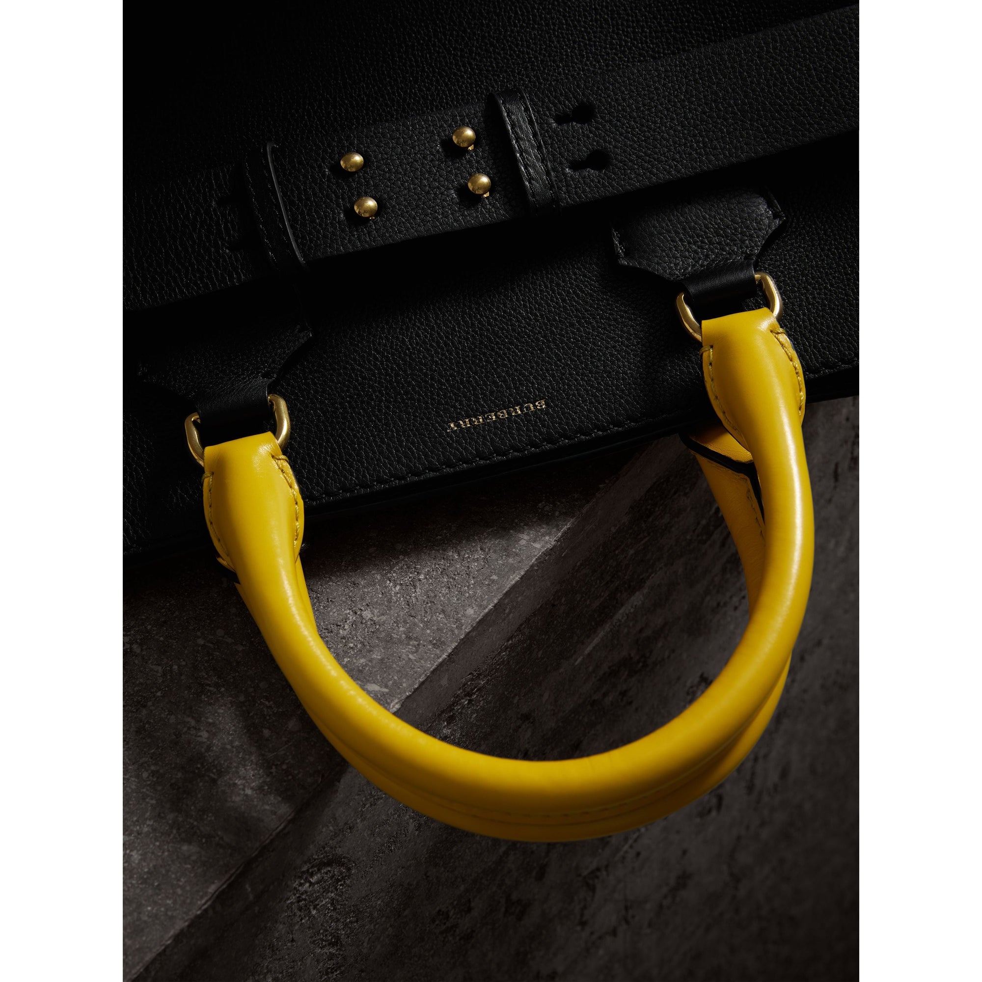 Grand sac The Belt en cuir tricolore - Black & Sea Green