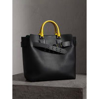 Grand sac The Belt en cuir tricolore - Black & Sea Green