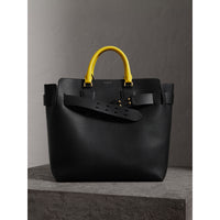 Grand sac The Belt en cuir tricolore - Black & Sea Green