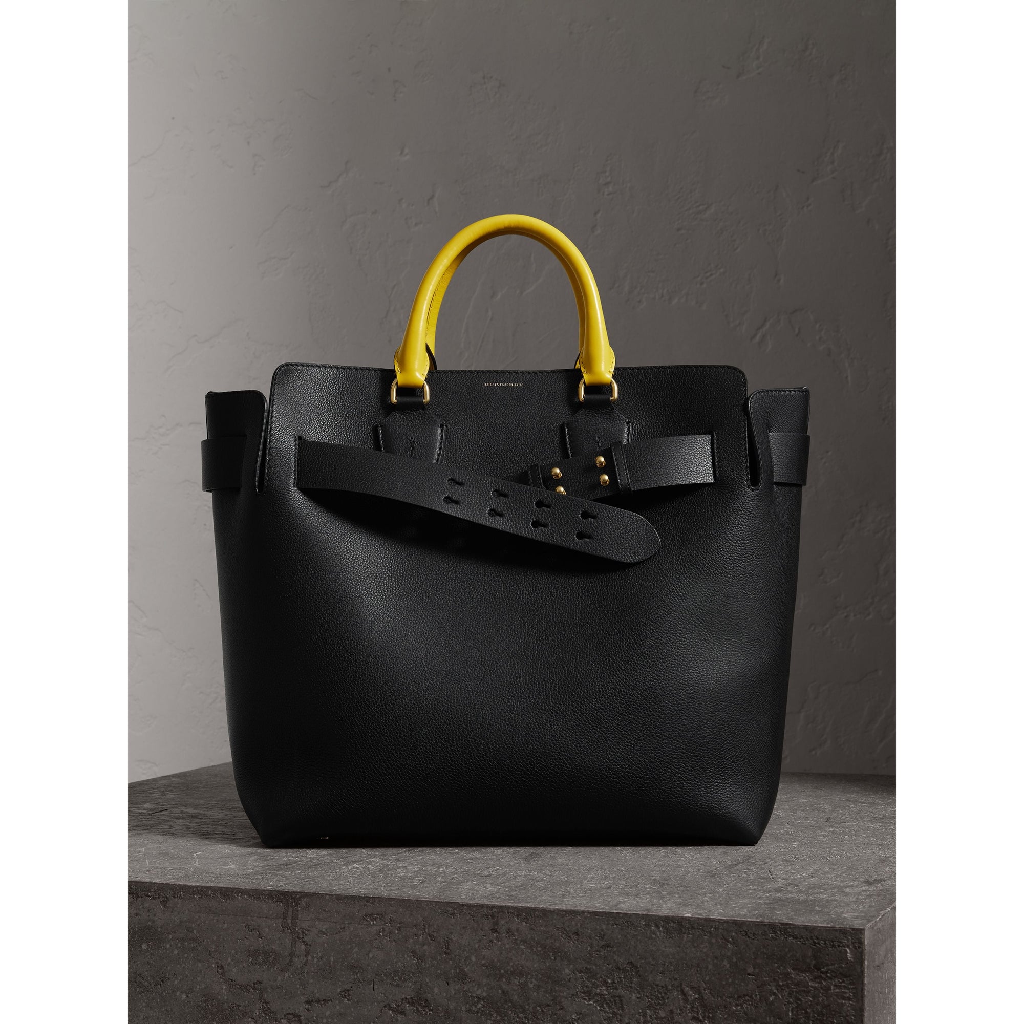 Grand sac The Belt en cuir tricolore - Black & Sea Green