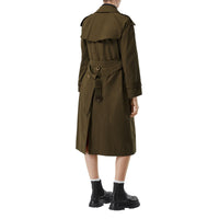 Trench long en gabardine tropicale - Dark Military Khaki