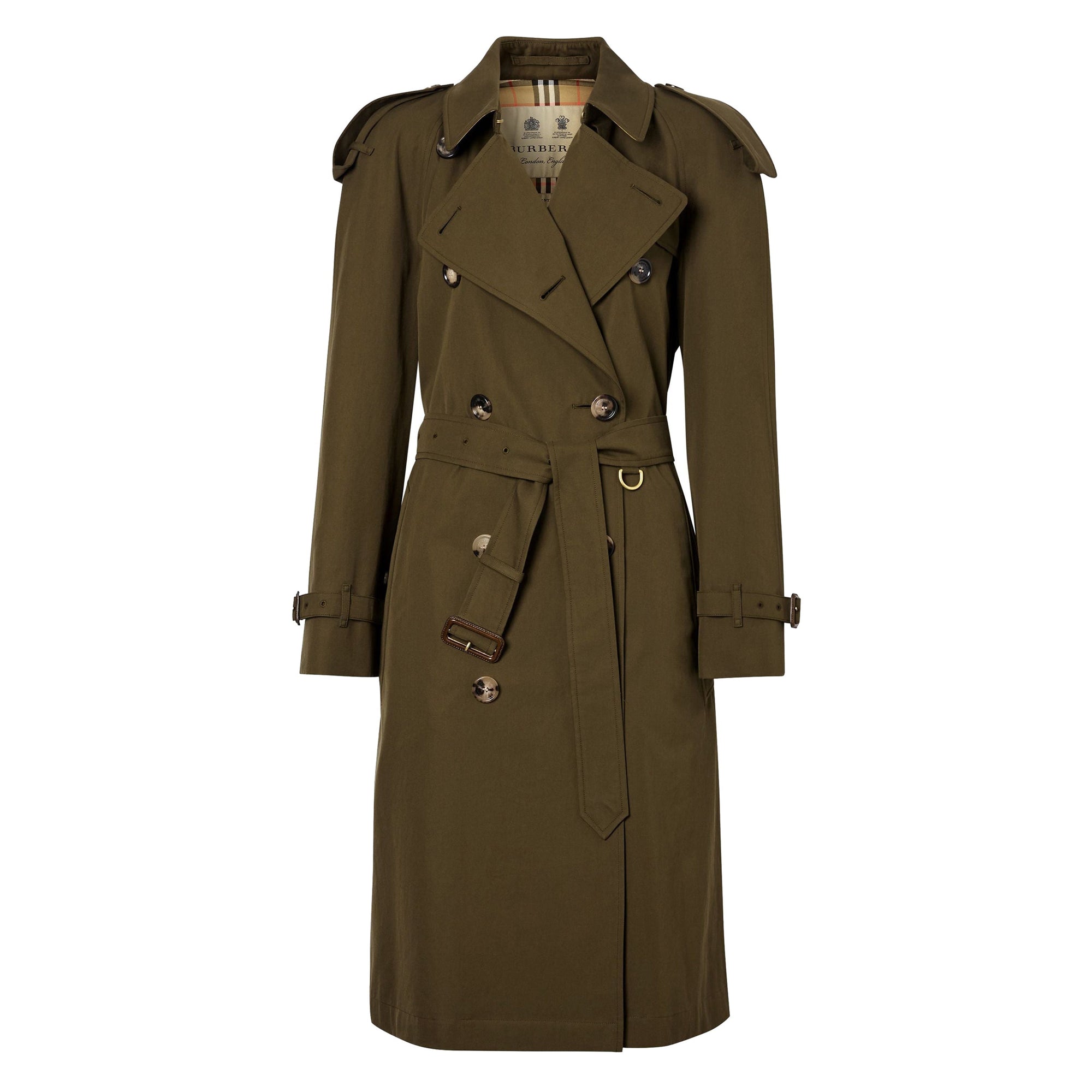 Trench mi-long en gabardine tropicale - Dark Military Khaki