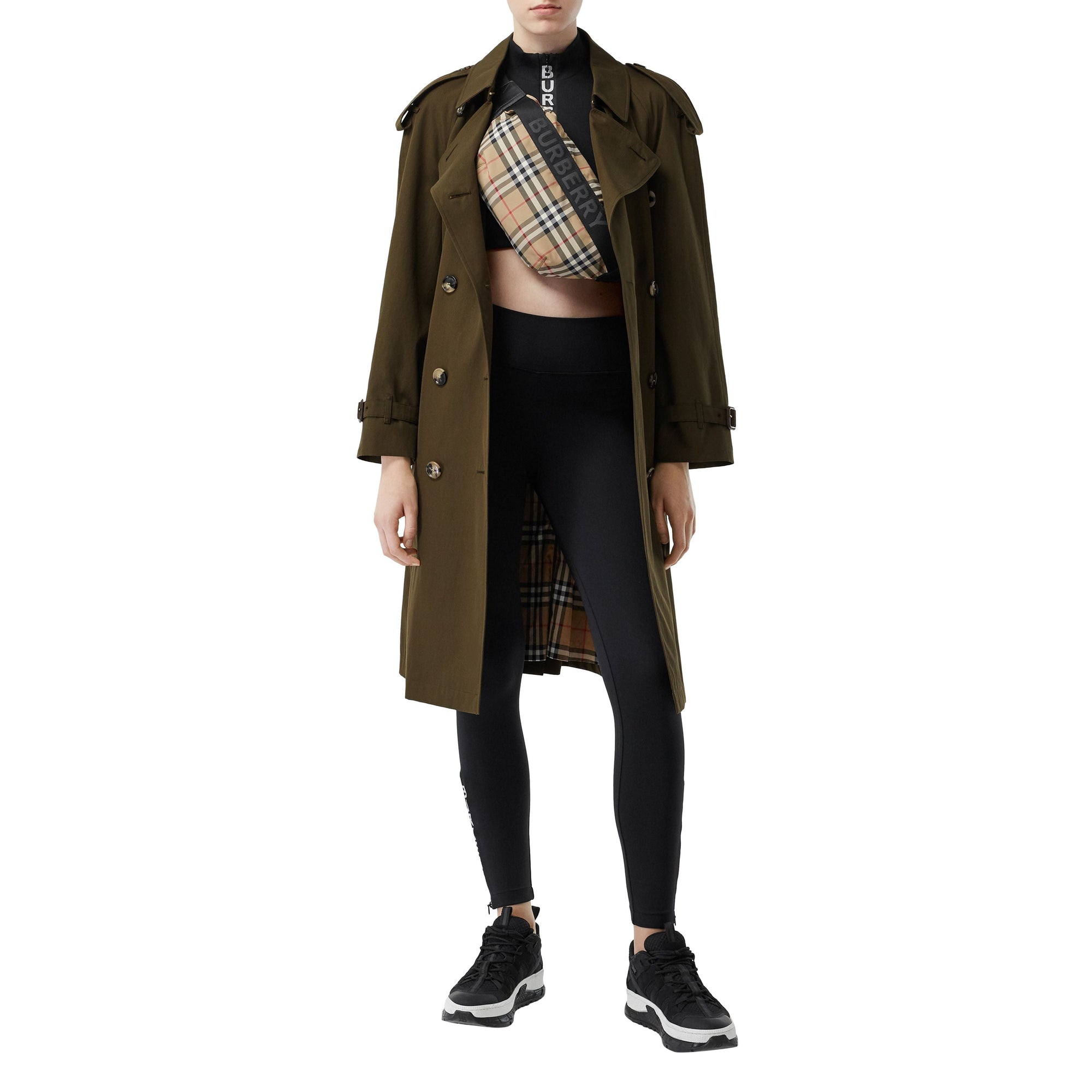 Trench mi-long en gabardine tropicale - Dark Military Khaki