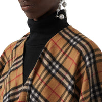 Poncho en laine et cachemire à motif Vintage Check - Antique Yellow