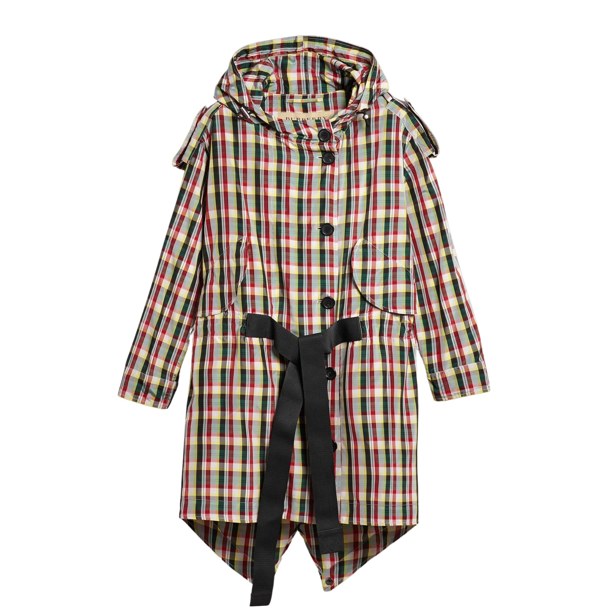 Parka légère à capuche à motif check - Pine Green
