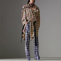 Parka légère à capuche à motif check - Pine Green