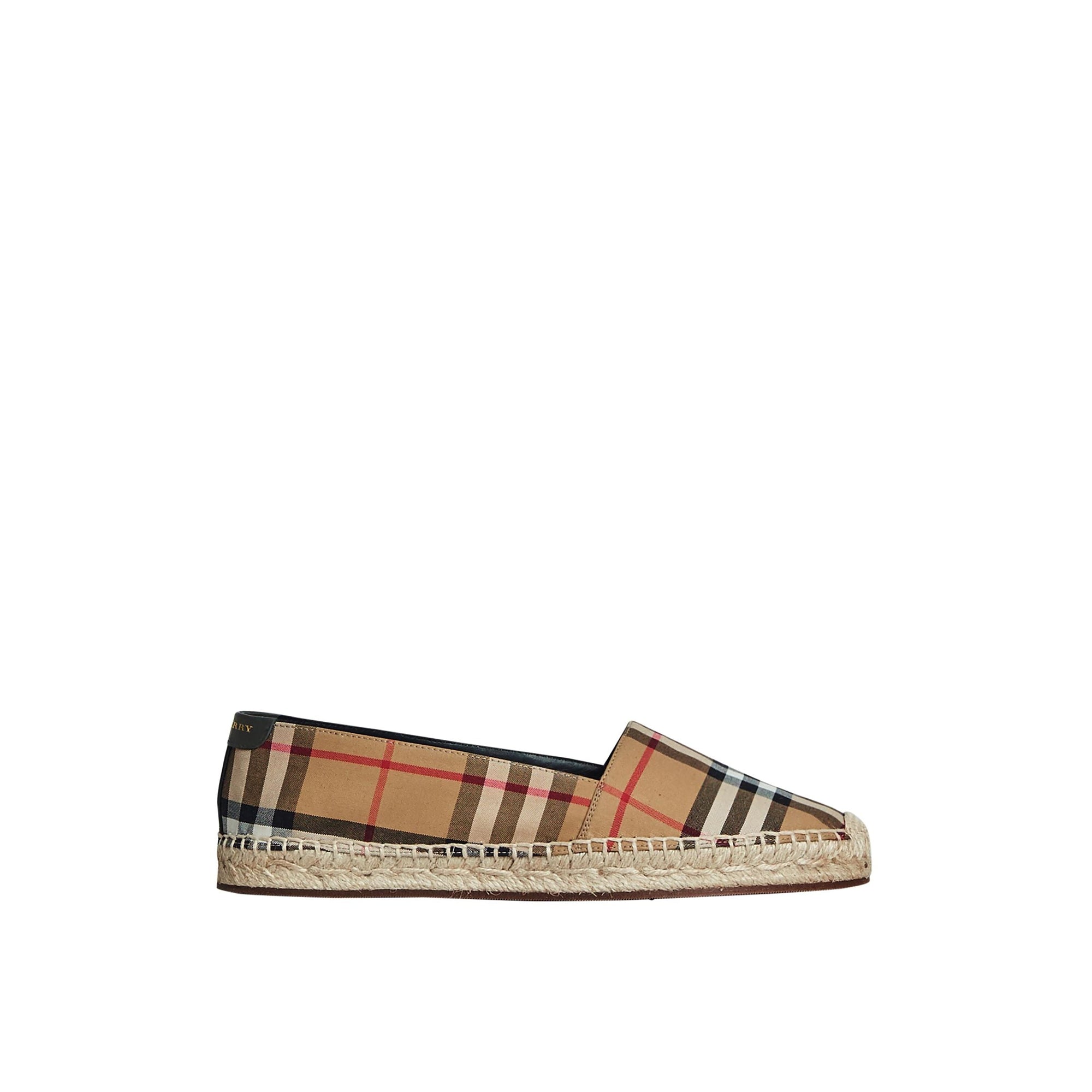 Espadrilles en cuir à motif Vintage check - Antique Yellow
