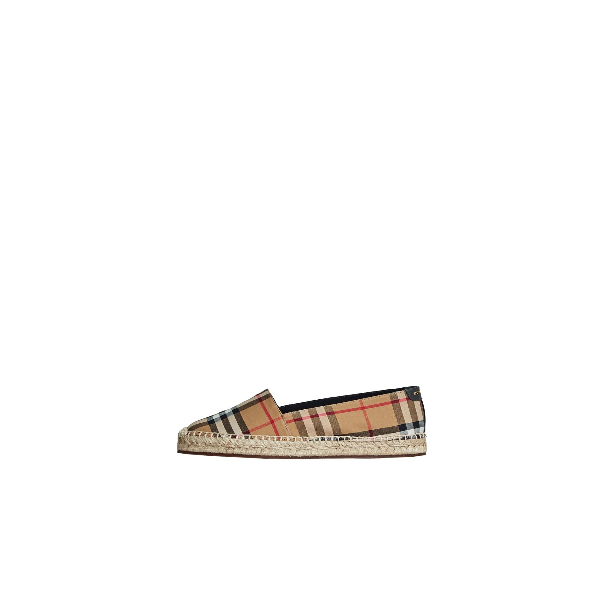 Espadrilles en cuir à motif Vintage check - Antique Yellow