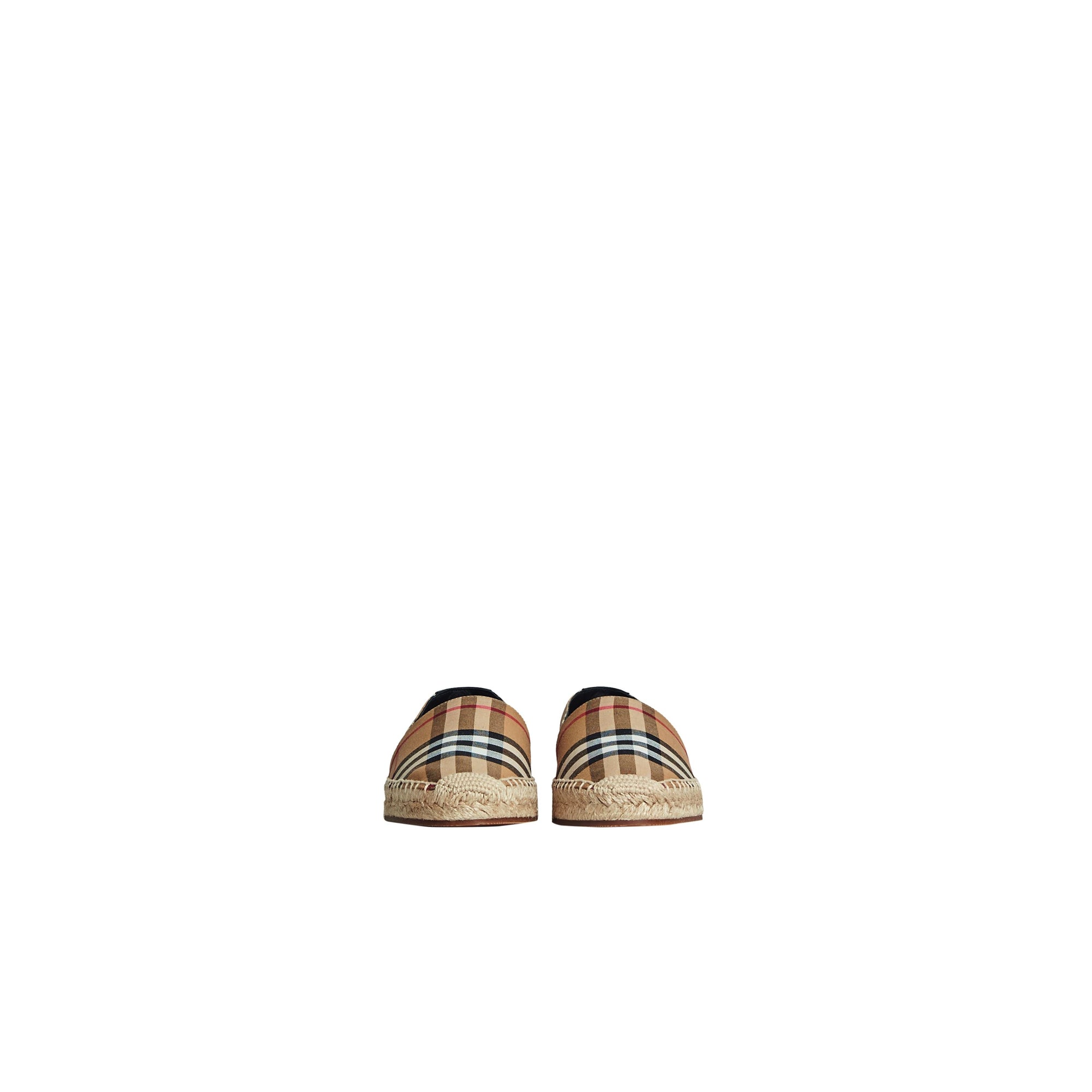 Espadrilles en cuir à motif Vintage check - Antique Yellow