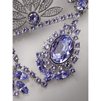 Boucles d'oreilles asymétriques en cristal - Lavender Blue