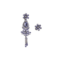 Boucles d'oreilles asymétriques en cristal - Lavender Blue