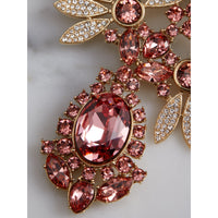 Boucles d'oreilles asymétriques en cristal - Coral Pink