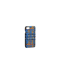Coque pour iPhone 8 en cuir à motif Vintage check - Canvas Blue & Antique Yellow