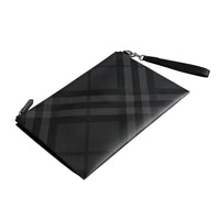 Pochette zippée à motif London check - Charcoal & Black